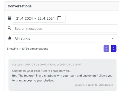 Review chat logs