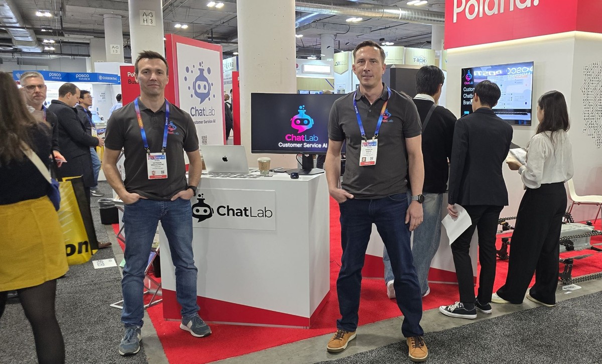 ChatLab team at the booth - Marcin and Szymon