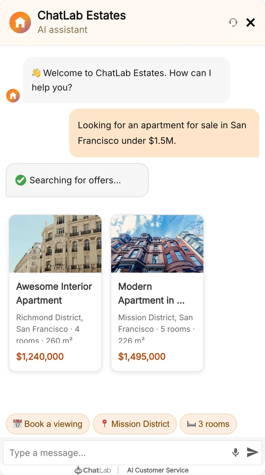 Real Estate AI chat